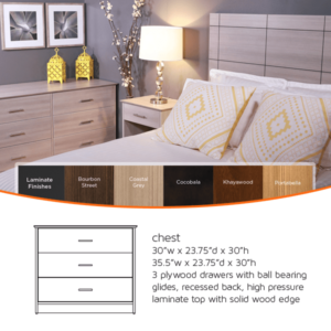 Adams 3 Drawers Chest Hotel Furniture Collection