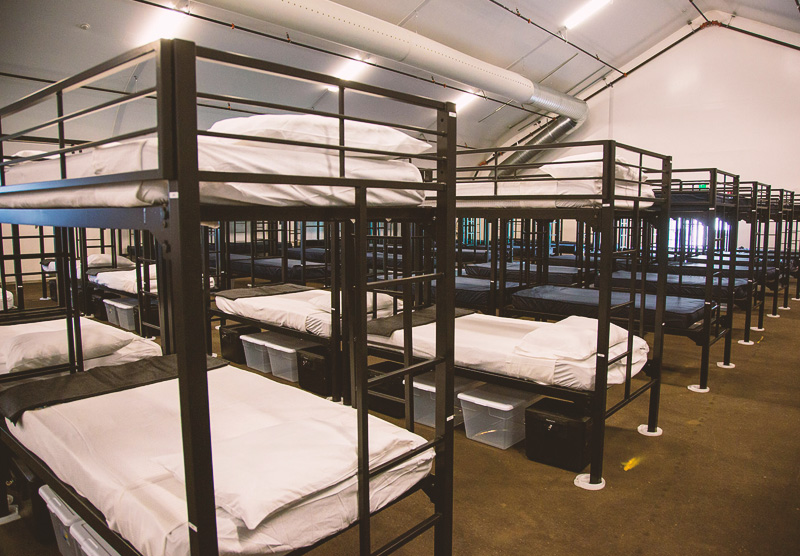 shelter with bunk beds
